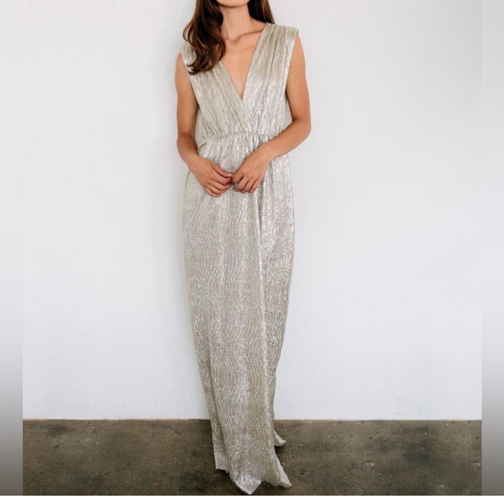 Silver / Champagne -  Floor Length Gown